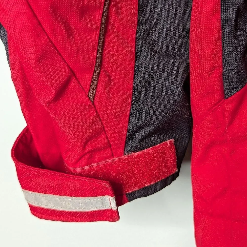 Columbia Sportswear Youth Red Black Waterproof Hoodie Shell Windbreaker Sz 14